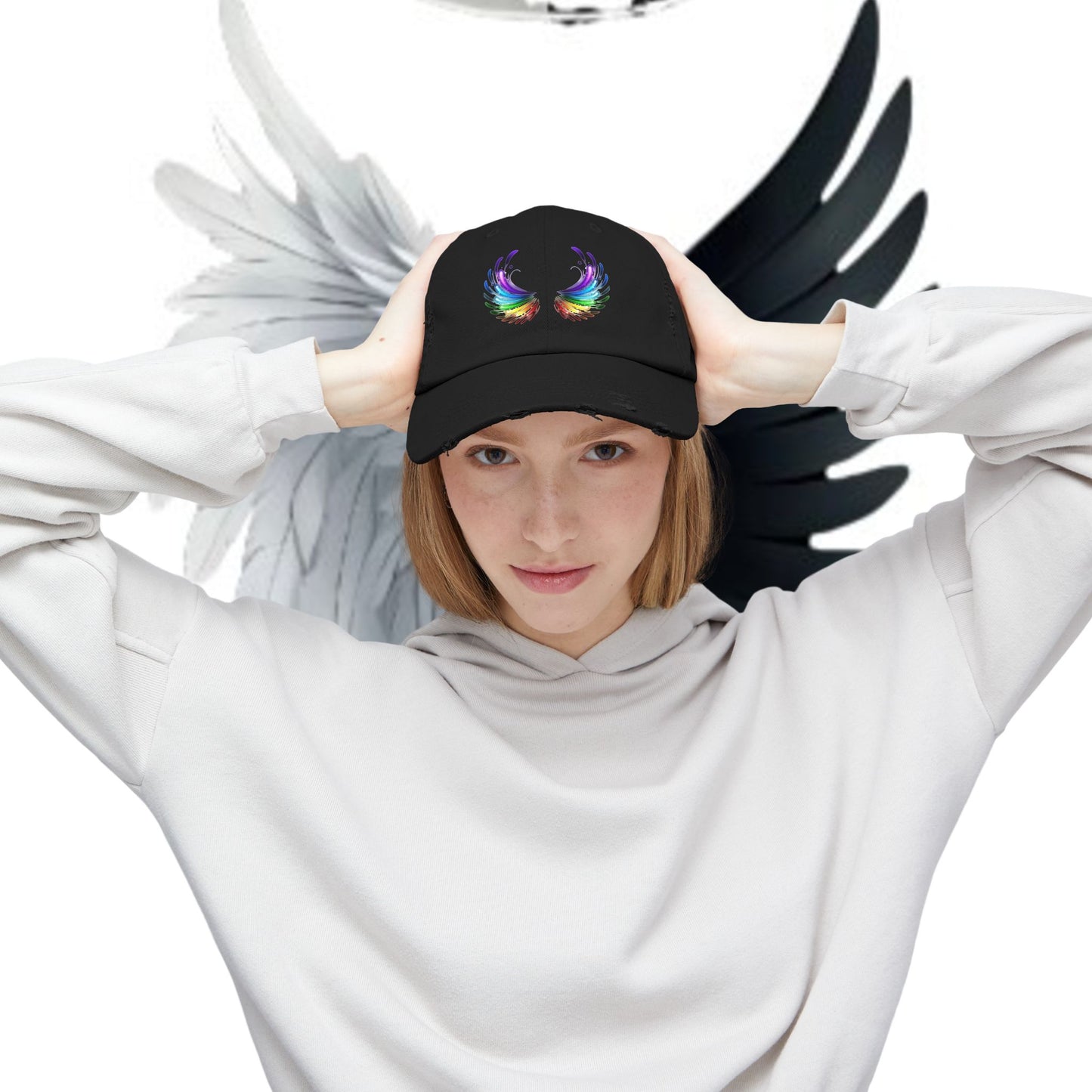 Distressed Vintage Cap - Fly Without Fear Butterfly Wings Collection