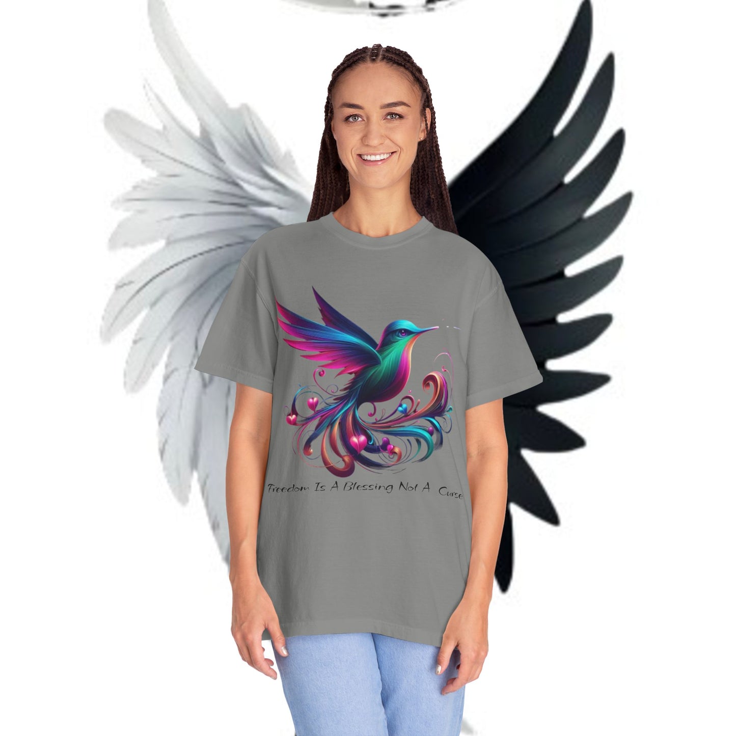Garment-Dyed T-shirt - Freedom is a Blessing Design