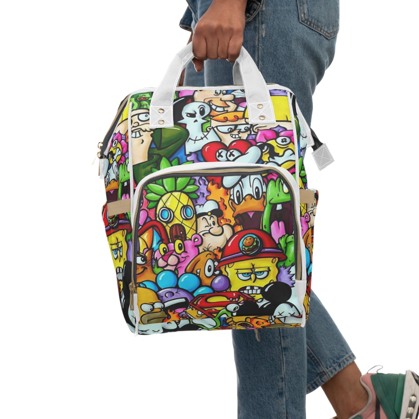Colorful Cartoon Diaper Backpack, Fun Baby Bag, Multi-Use Diaper Bag, Stylish Mom Backpack, Great for Baby Showers, Travel & Daily Use