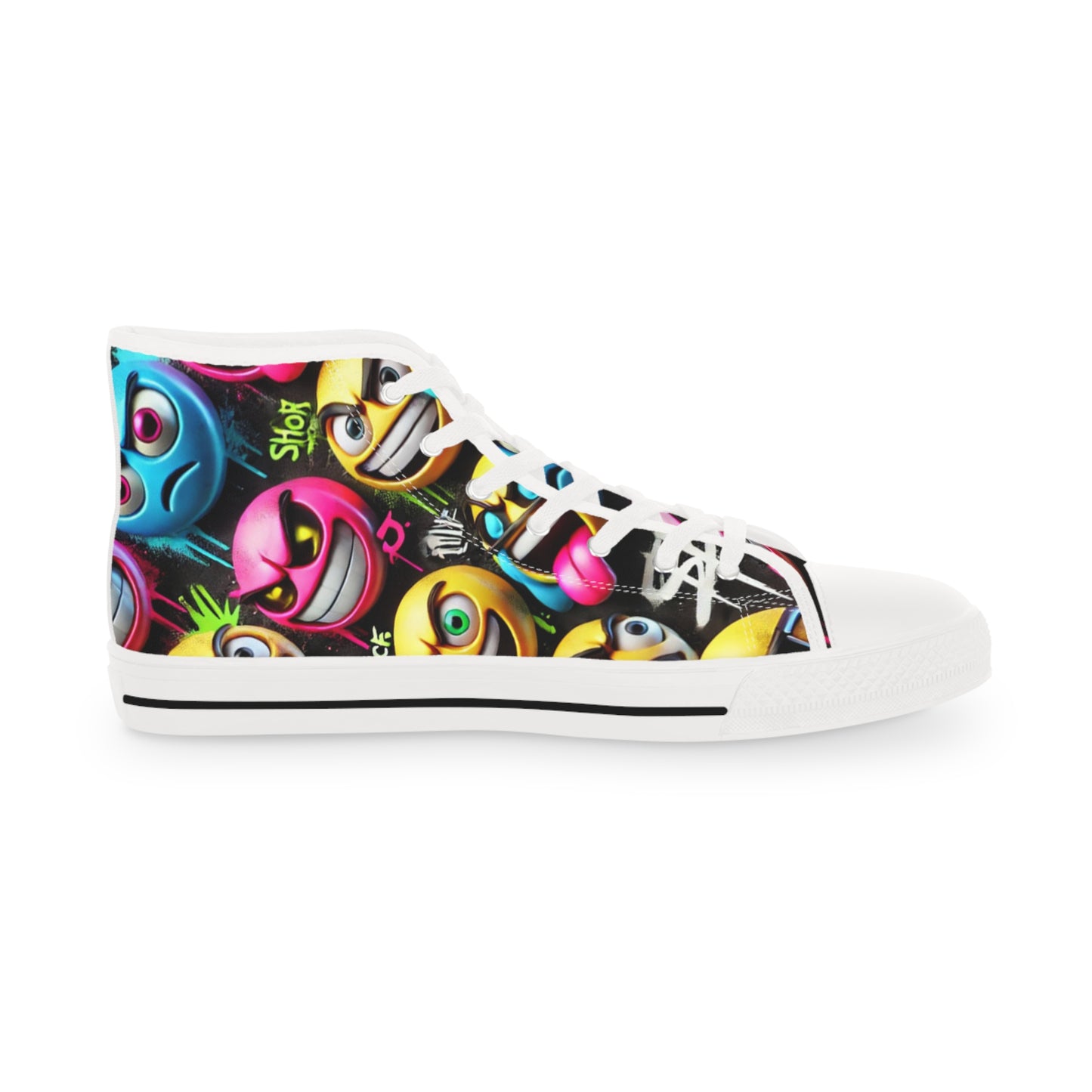Vibrant High Top Sneakers, Colorful Sneakers for Men, Streetwear Style, Fun Gift for Him, Unique Casual Footwear
