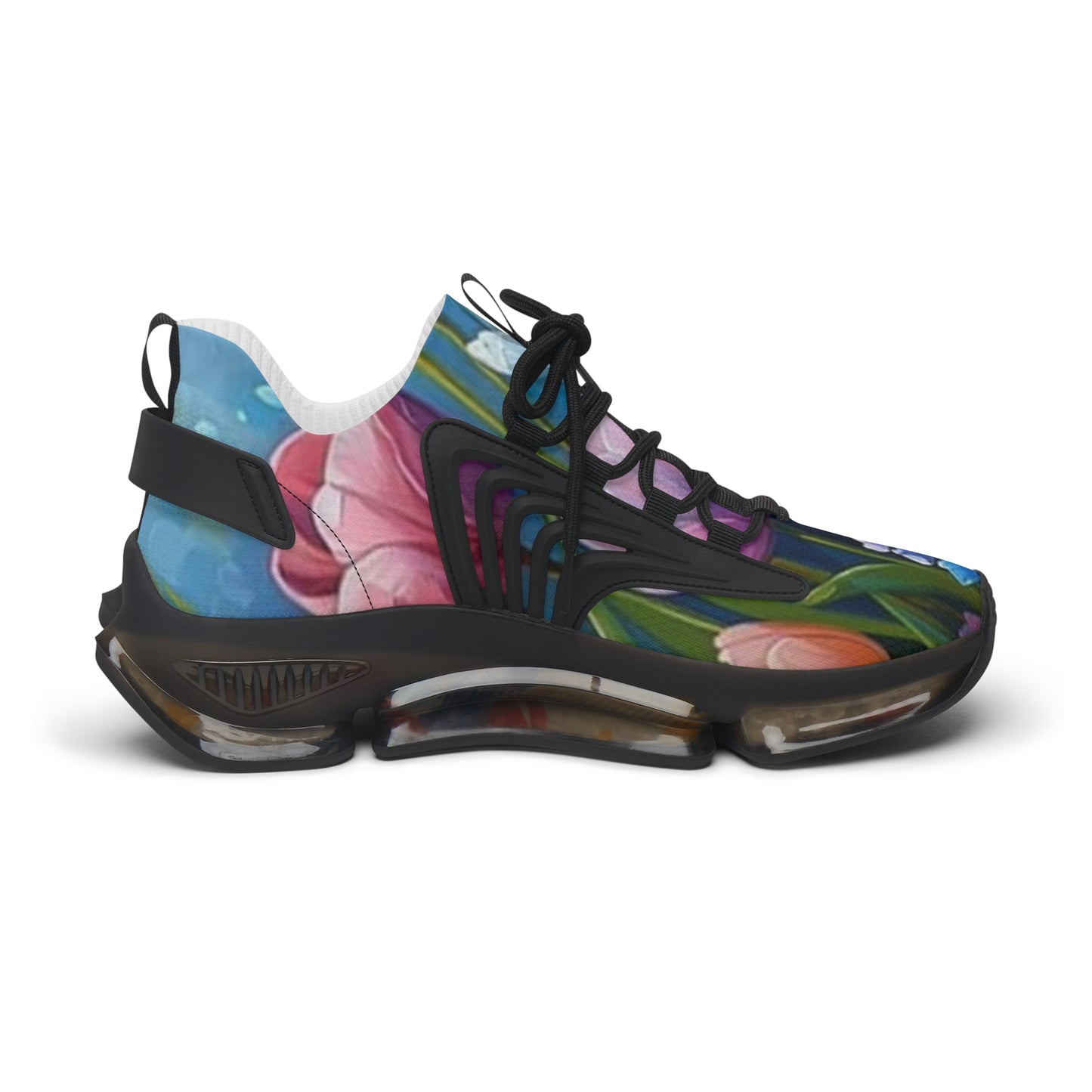 Mesh Sneakers - Realistic Flower Design
