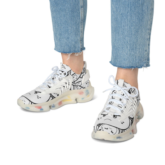 Chic Women's Mesh Sneakers, Trendy Athletic Shoes, Breathable Walking Shoes, Unique Style Footwear, Comfortable Casual Sneakers