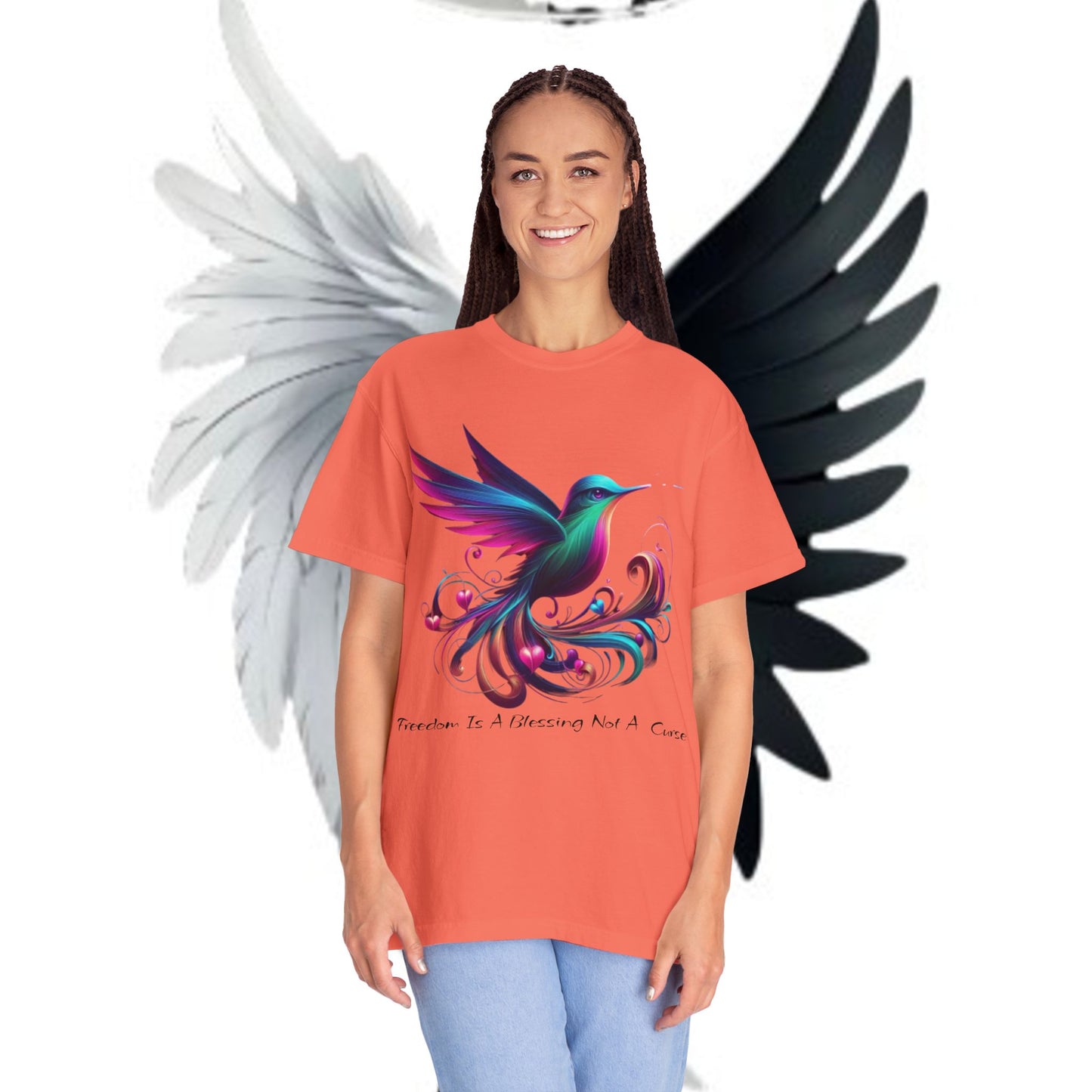 Garment-Dyed T-shirt - Freedom is a Blessing Design