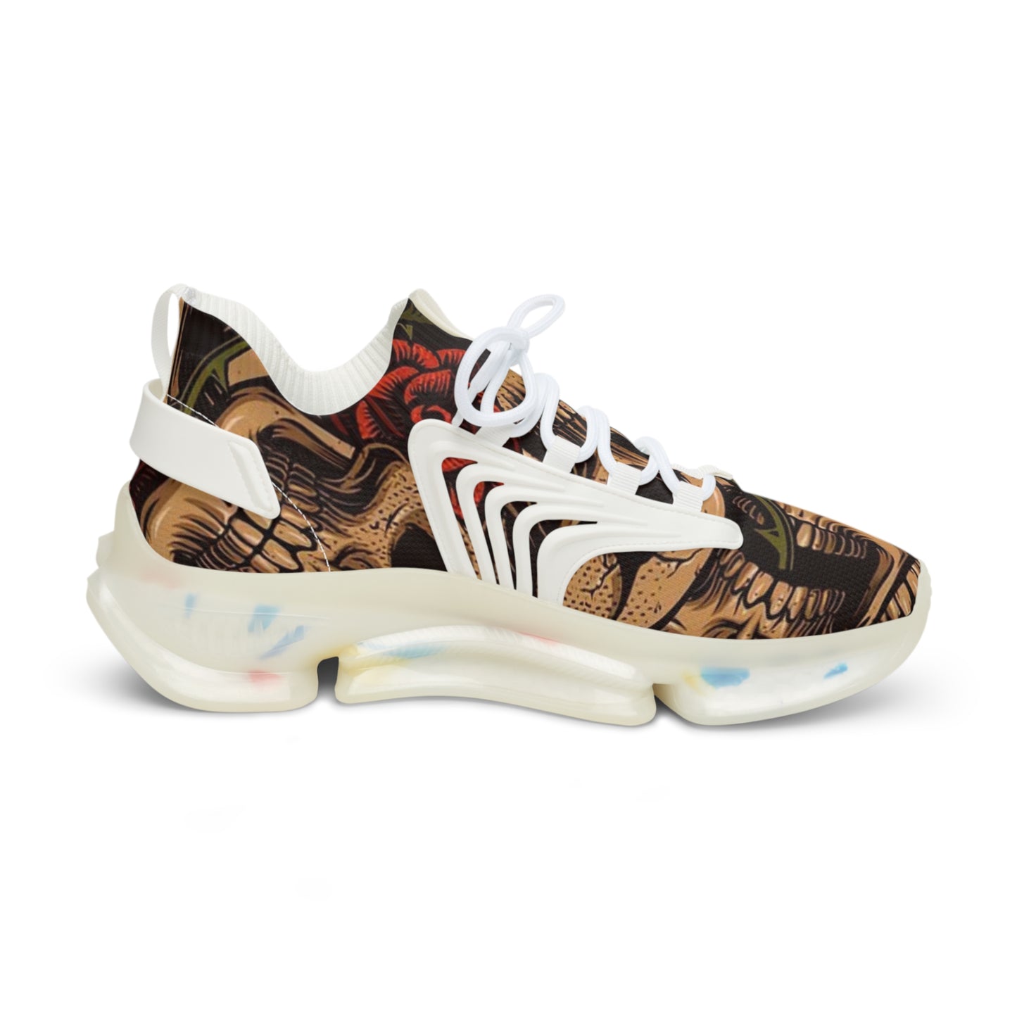Sneakers with Newspaper Skull Design