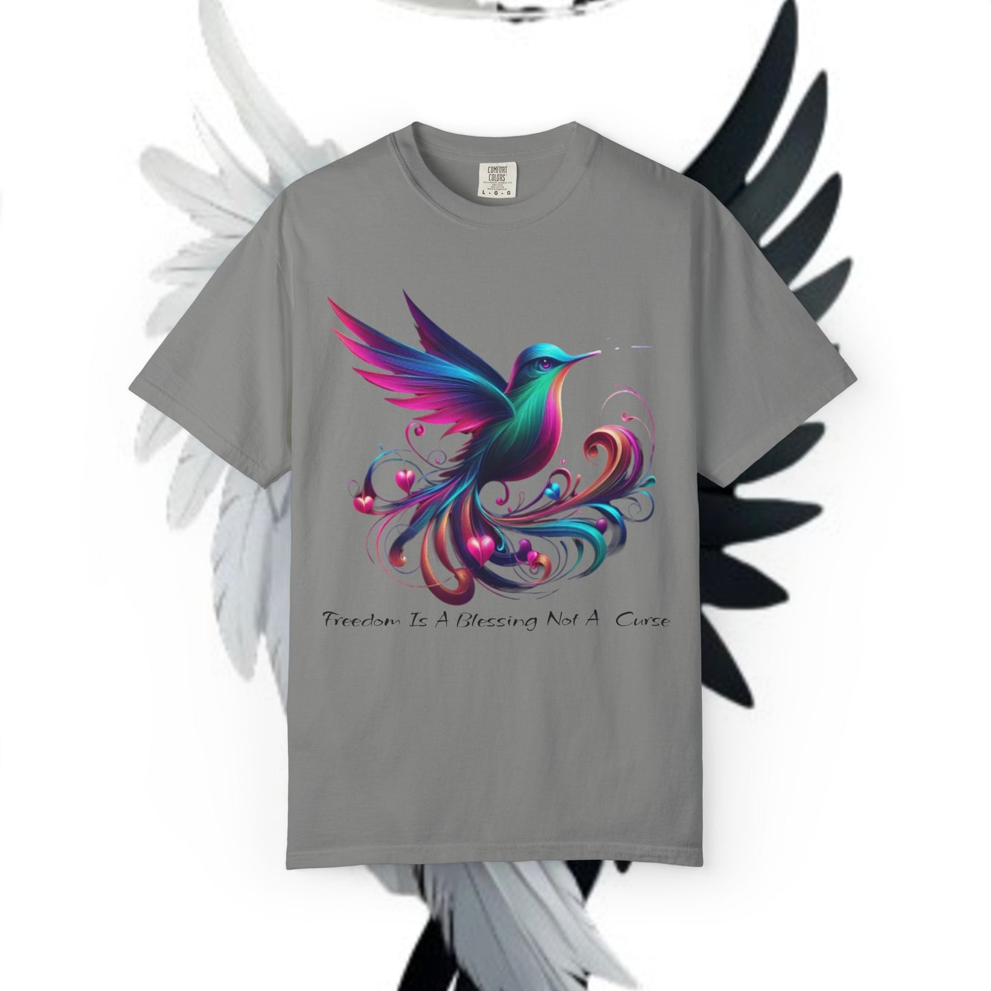 Garment-Dyed T-shirt - Freedom is a Blessing Design
