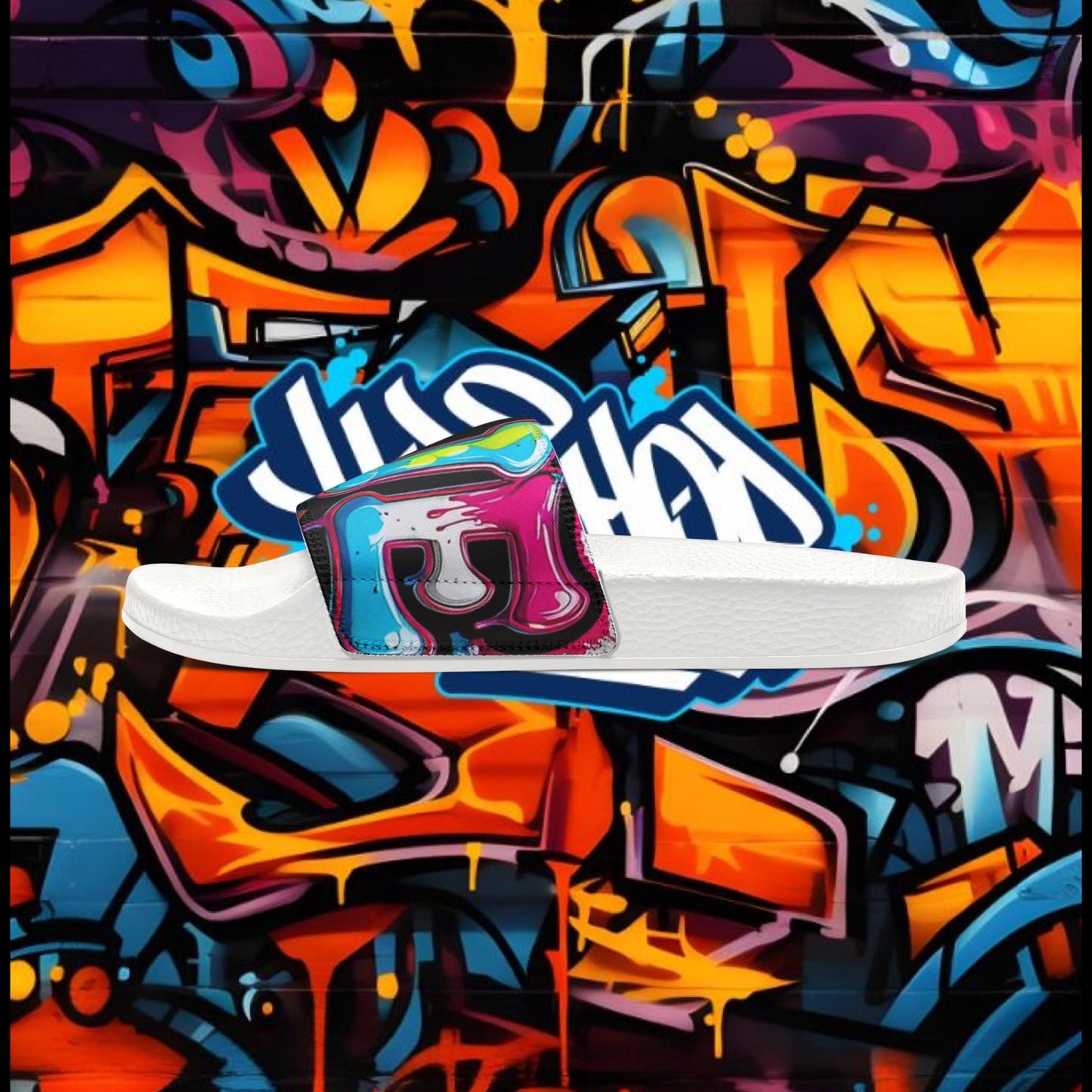 Sandals: Graffiti Love Slides for Females