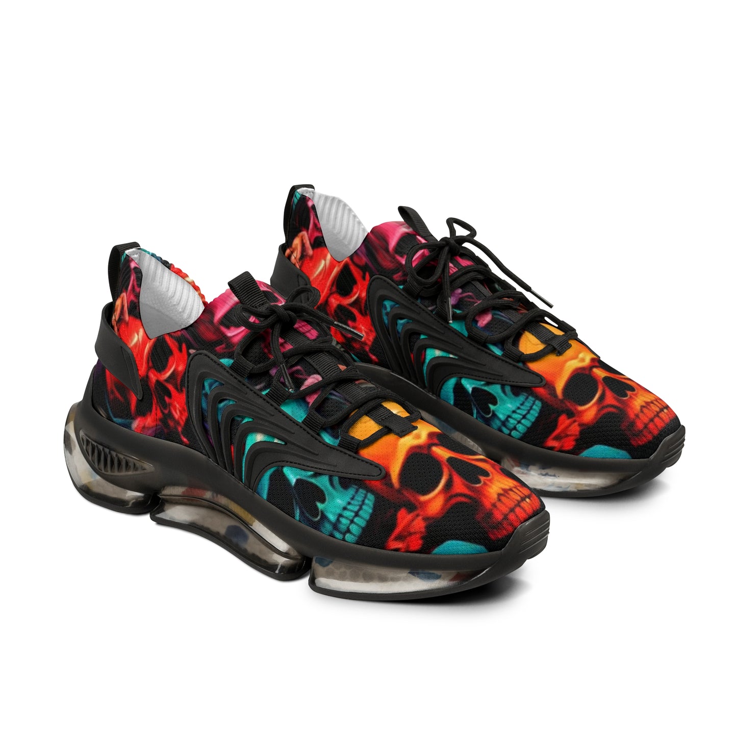 Vibrant Skull-Print Sneakers for Casual Style, Perfect for Men, Gift for Him, Cool Streetwear, Trendy Athletic Shoes