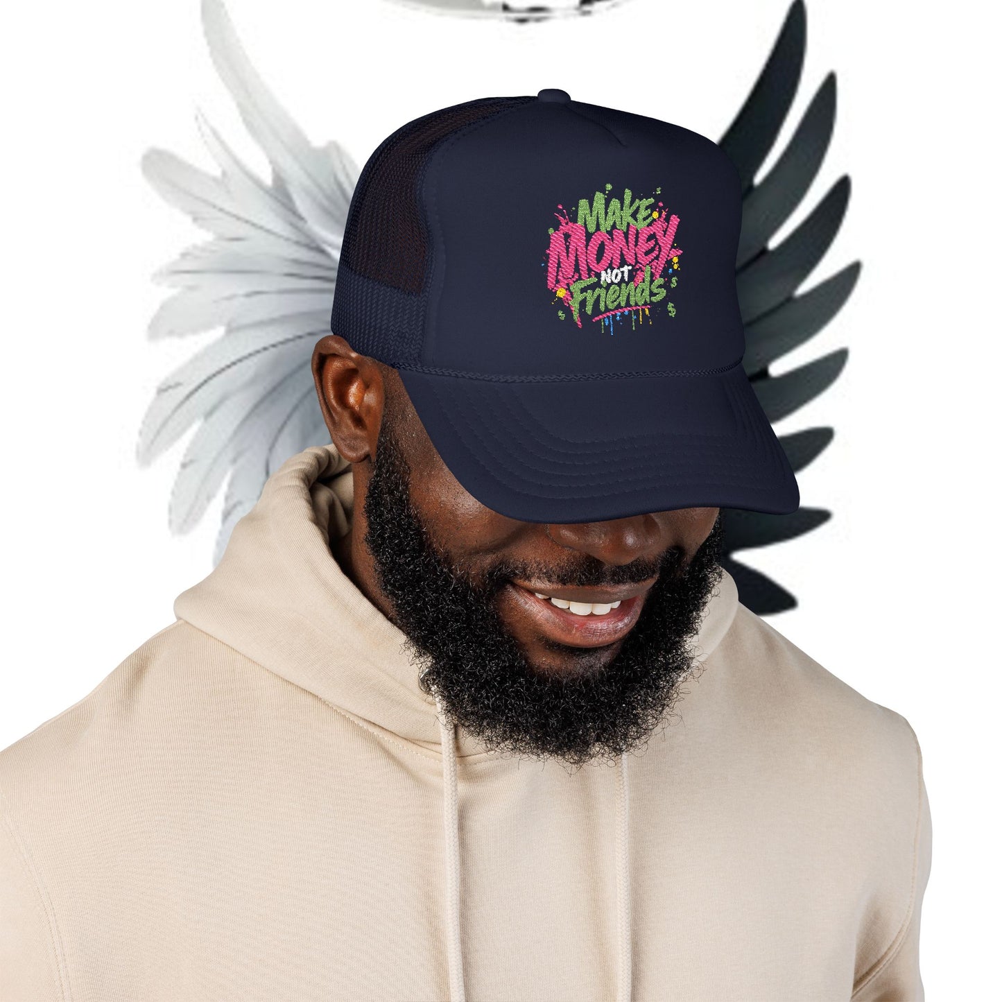Trucker Hat - Make Money Not Friends Embroidered Cap