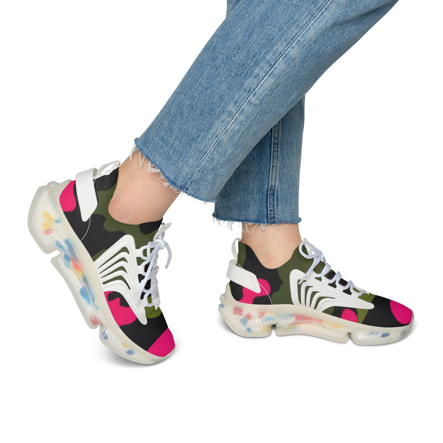 Vibrant Women's Mesh Sneakers - Colorful Athletic Shoes for Running, Casual Wear, Fitness, Travel, Trendy Style