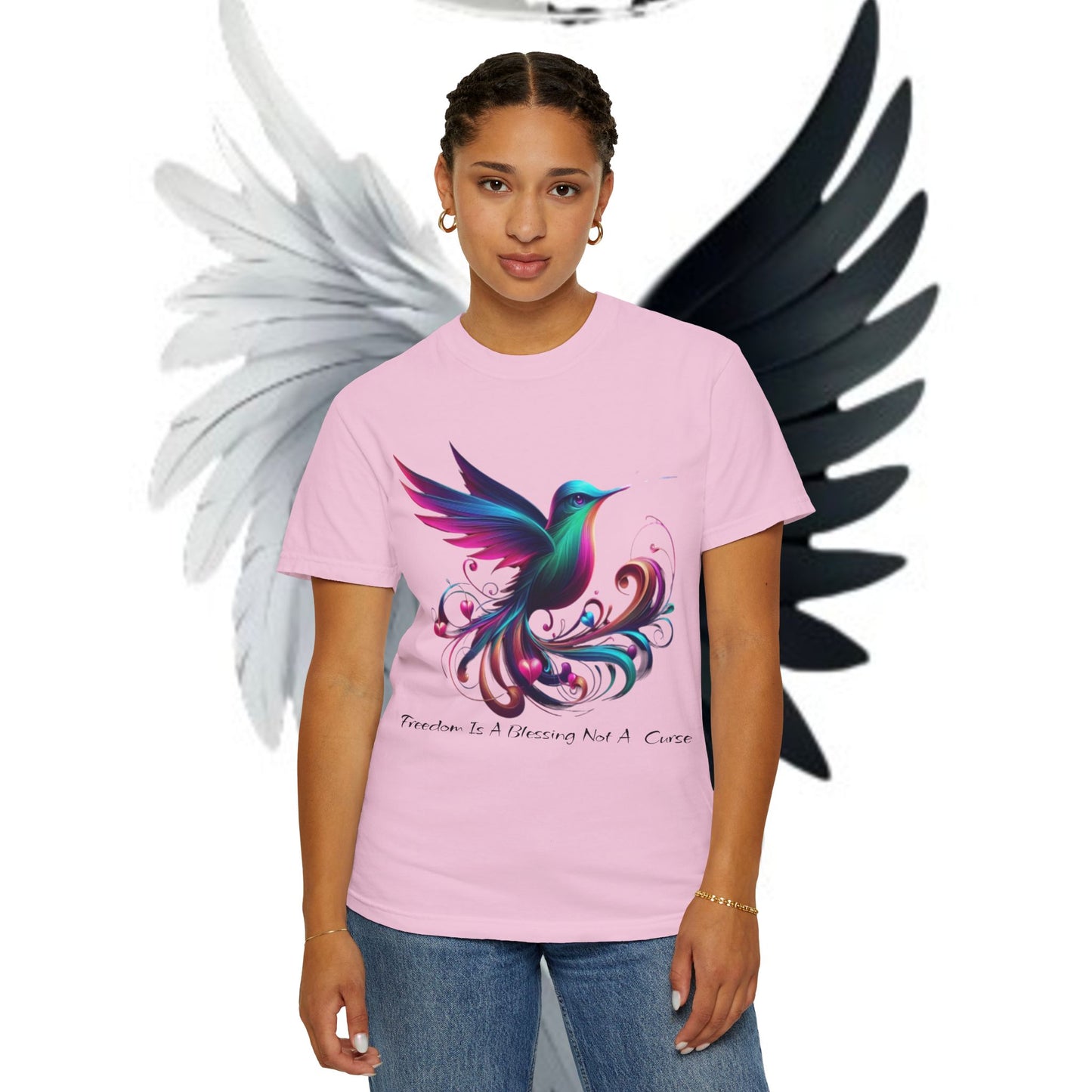 Garment-Dyed T-shirt - Freedom is a Blessing Design