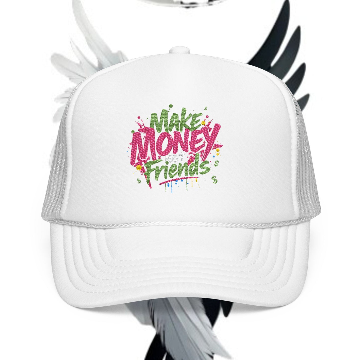Trucker Hat - Make Money Not Friends Embroidered Cap