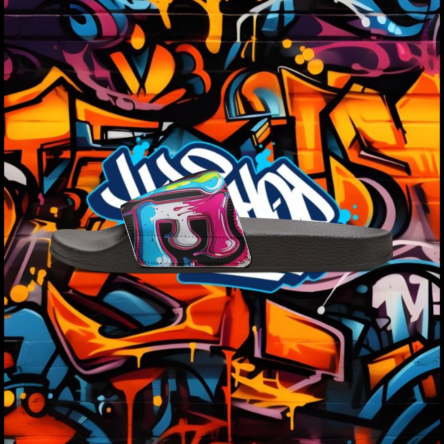 Sandals: Graffiti Love Slides for Females