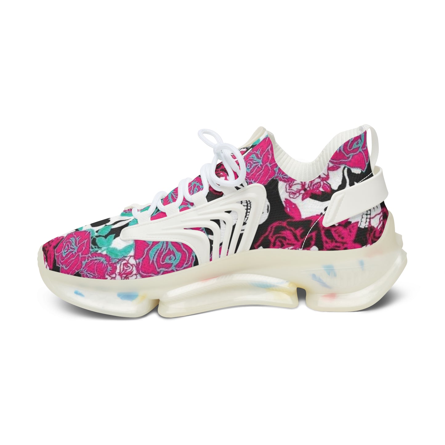 Mesh Sneakers - Skull and Roses Design