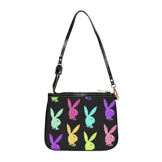 Colorful Bunny Print Small Shoulder Bag, Cute Crossbody Bag, Trendy Everyday Purse, Easter Gift, Spring Fashion Accessory
