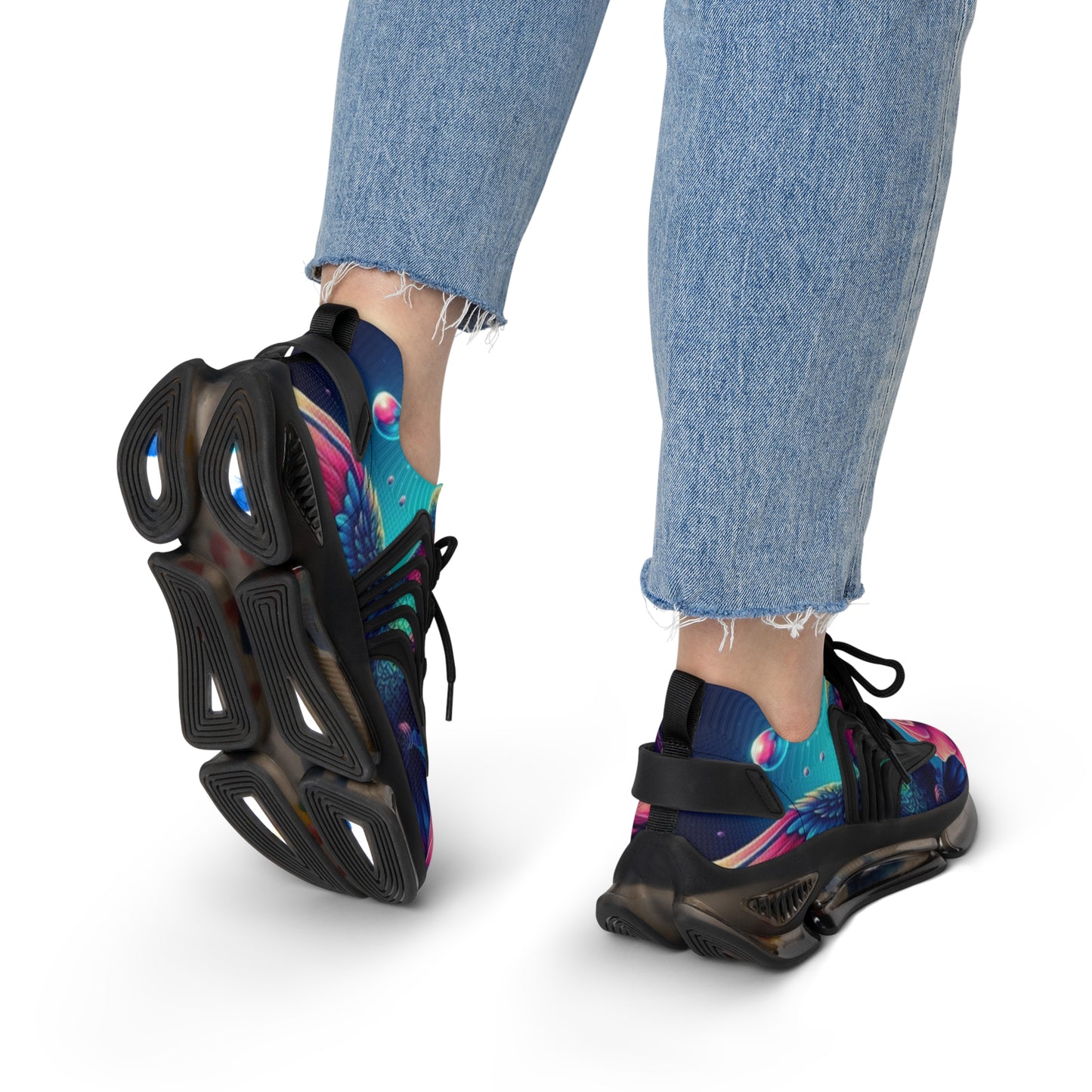 Mesh Sneakers - Hummingbird n Rose Design
