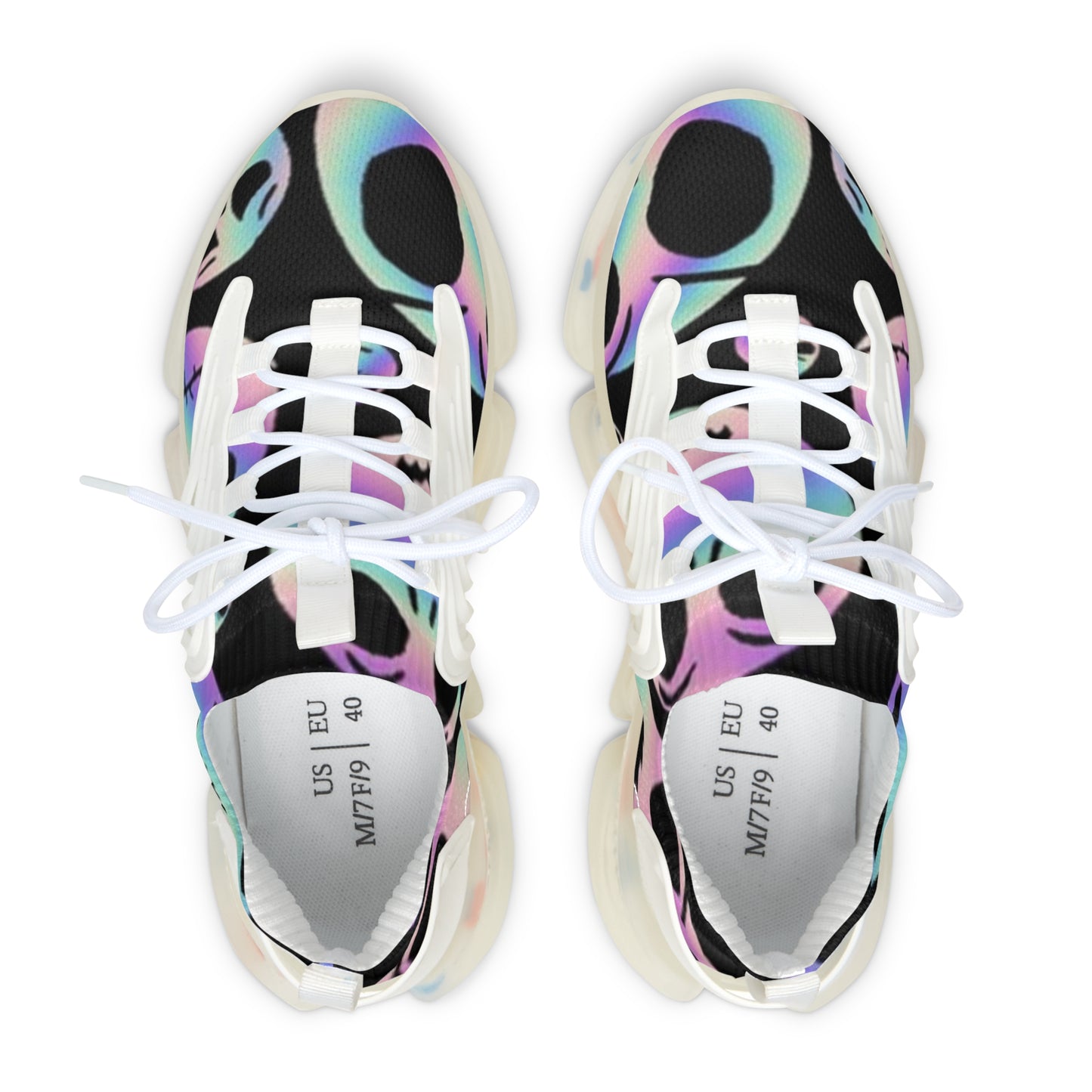 Sneakers - Halloween Colorful Ghost Print Women's Mesh Sneakers