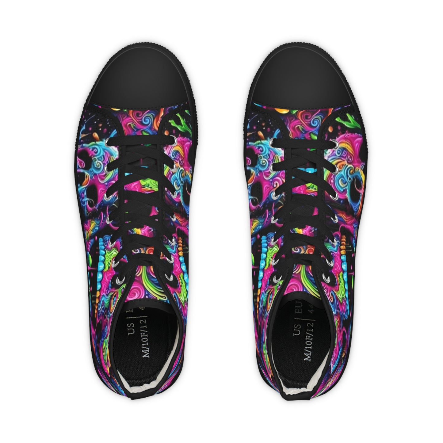 Men's Colorful High Top Sneakers, Trendy Streetwear, Vibrant Art Sneakers, Cool Gift for Him, Funky Casual Shoes
